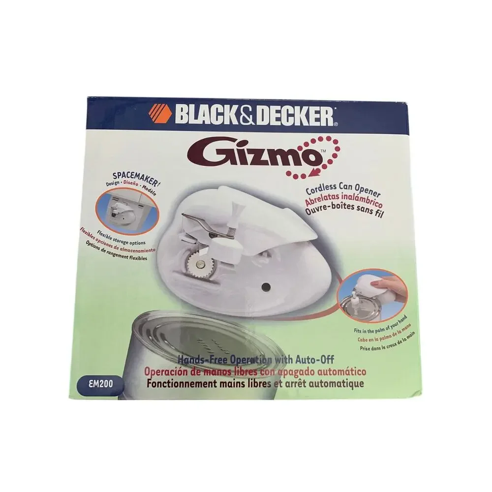 Black & Decker GIZMO Spacemaker Cordless Can Opener EM200 Hands-Free Auto Off